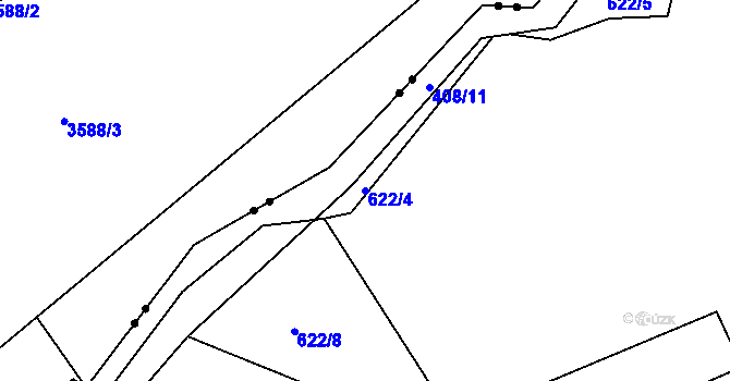 Parcela st. 622/4 v KÚ Pohledec, Katastrální mapa