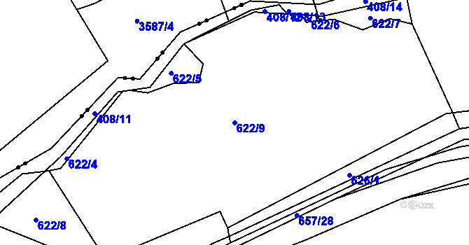 Parcela st. 622/9 v KÚ Pohledec, Katastrální mapa