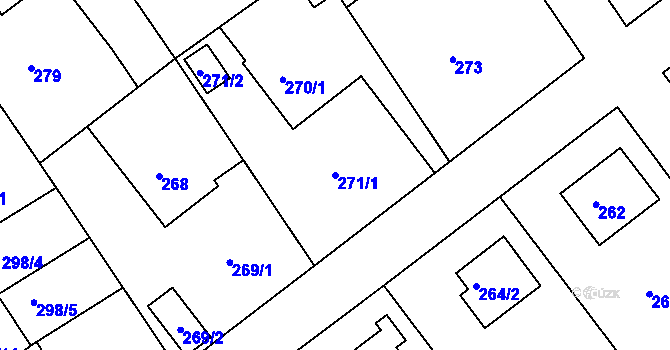 Parcela st. 271/1 v KÚ Pohledec, Katastrální mapa