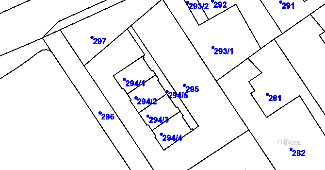 Parcela st. 294/5 v KÚ Pohledec, Katastrální mapa