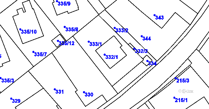 Parcela st. 332/1 v KÚ Pohledec, Katastrální mapa