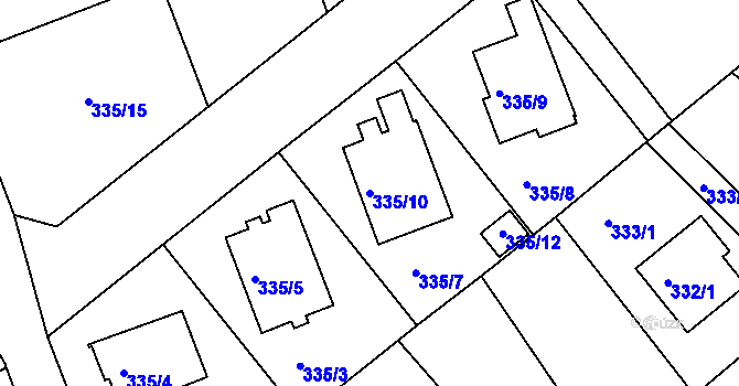 Parcela st. 335/10 v KÚ Pohledec, Katastrální mapa