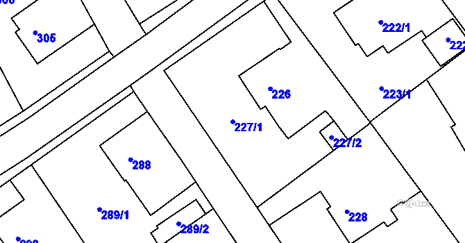 Parcela st. 227/1 v KÚ Pohledec, Katastrální mapa