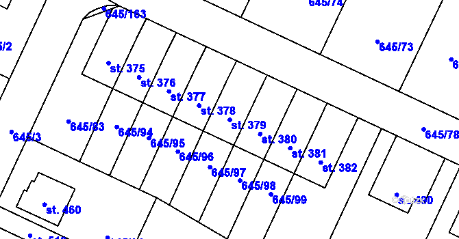 Parcela st. 379 v KÚ Krčín, Katastrální mapa