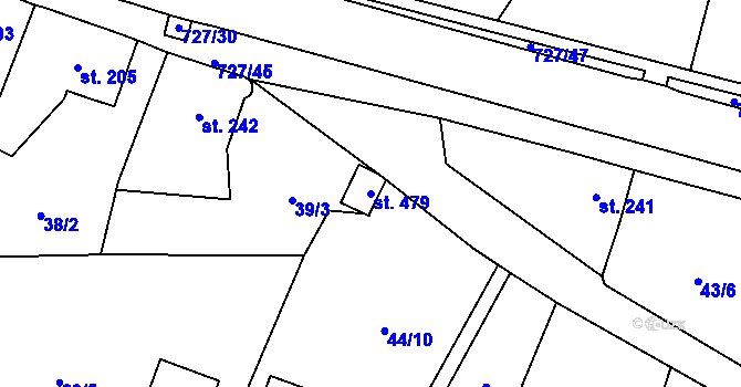 Parcela st. 479 v KÚ Krčín, Katastrální mapa