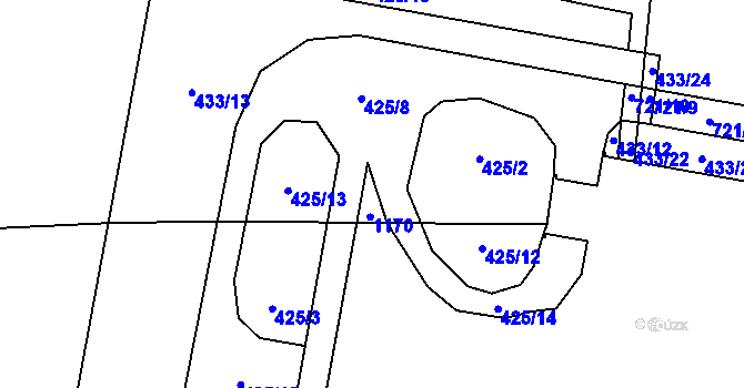 Parcela st. 578/3 v KÚ Krčín, Katastrální mapa