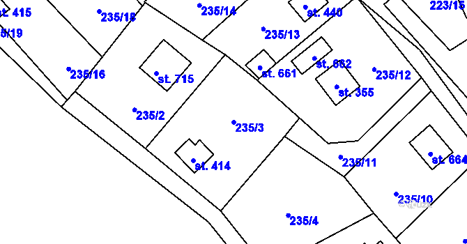 Parcela st. 235/3 v KÚ Krčín, Katastrální mapa