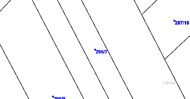 Parcela st. 295/7 v KÚ Krčín, Katastrální mapa