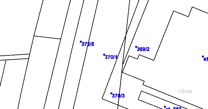 Parcela st. 370/1 v KÚ Krčín, Katastrální mapa