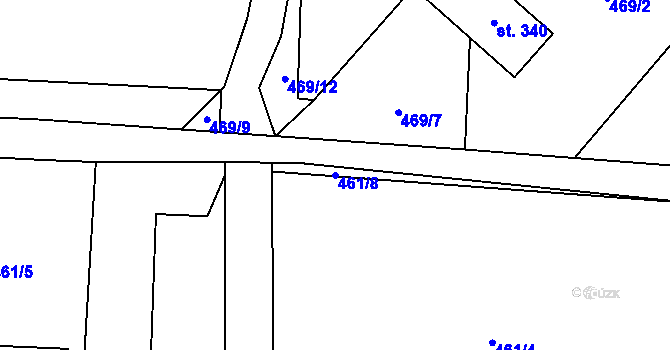 Parcela st. 461/8 v KÚ Krčín, Katastrální mapa