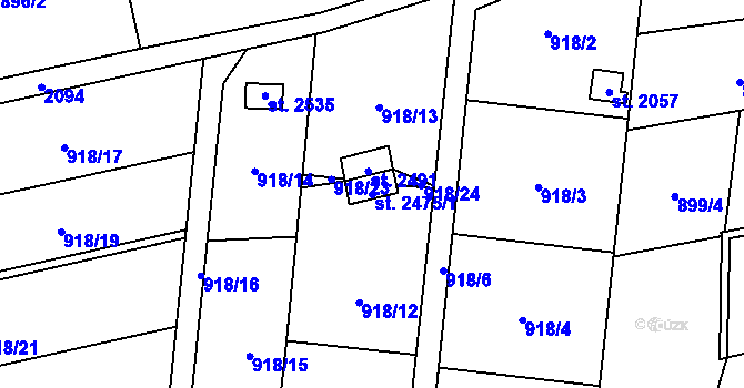 Parcela st. 2475/1 v KÚ Nové Město nad Metují, Katastrální mapa