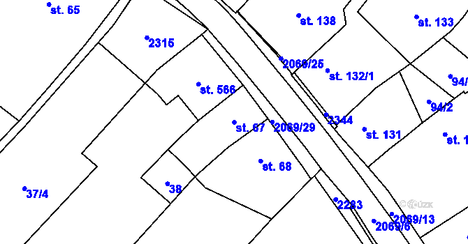 Parcela st. 67 v KÚ Nové Město nad Metují, Katastrální mapa