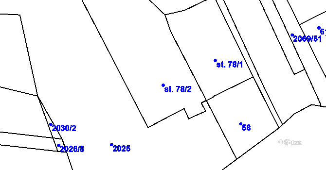 Parcela st. 78/2 v KÚ Nové Město nad Metují, Katastrální mapa