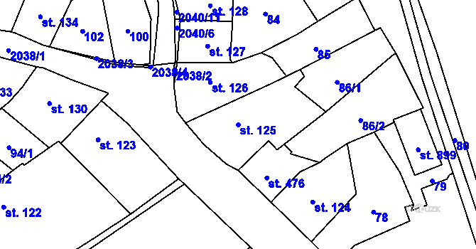 Parcela st. 125 v KÚ Nové Město nad Metují, Katastrální mapa