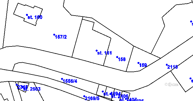 Parcela st. 161 v KÚ Nové Město nad Metují, Katastrální mapa