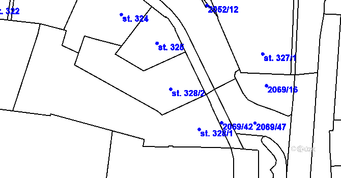 Parcela st. 328/2 v KÚ Nové Město nad Metují, Katastrální mapa