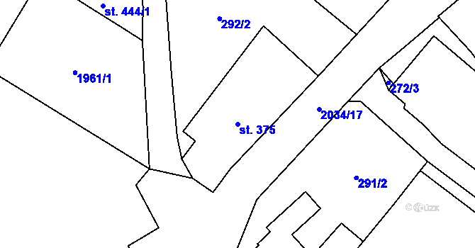 Parcela st. 375 v KÚ Nové Město nad Metují, Katastrální mapa