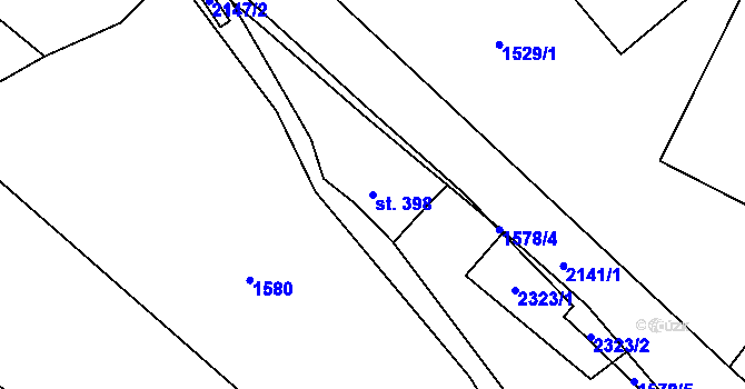 Parcela st. 398 v KÚ Nové Město nad Metují, Katastrální mapa