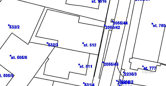 Parcela st. 512 v KÚ Nové Město nad Metují, Katastrální mapa