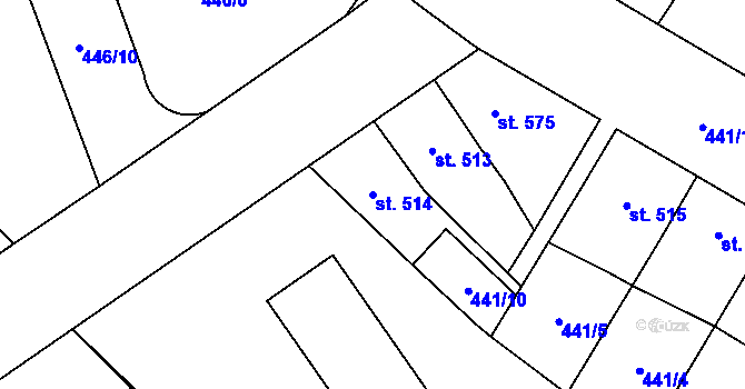 Parcela st. 514 v KÚ Nové Město nad Metují, Katastrální mapa