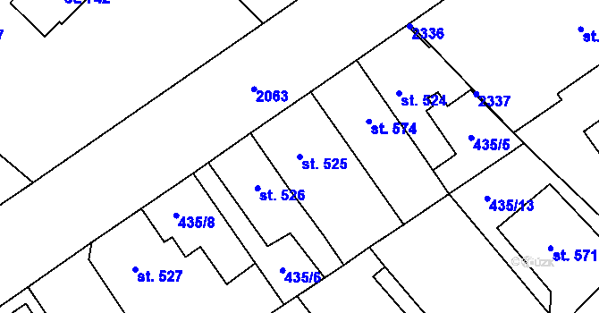 Parcela st. 525 v KÚ Nové Město nad Metují, Katastrální mapa