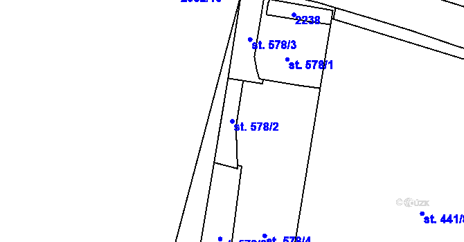 Parcela st. 578/2 v KÚ Nové Město nad Metují, Katastrální mapa