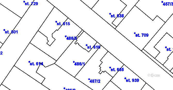 Parcela st. 616 v KÚ Nové Město nad Metují, Katastrální mapa