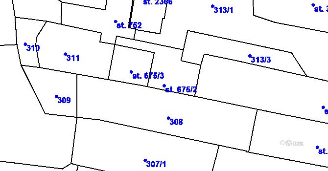 Parcela st. 675/2 v KÚ Nové Město nad Metují, Katastrální mapa