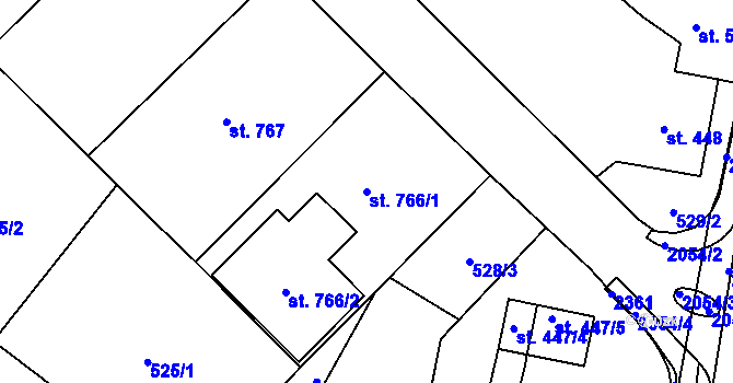 Parcela st. 766/1 v KÚ Nové Město nad Metují, Katastrální mapa