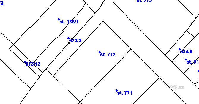 Parcela st. 772 v KÚ Nové Město nad Metují, Katastrální mapa