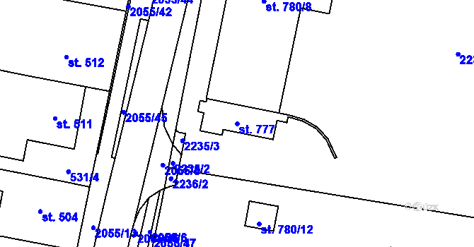 Parcela st. 777 v KÚ Nové Město nad Metují, Katastrální mapa