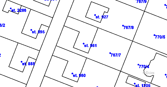 Parcela st. 861 v KÚ Nové Město nad Metují, Katastrální mapa