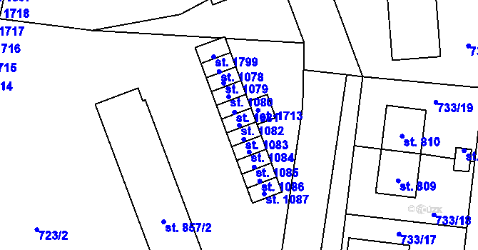 Parcela st. 1082 v KÚ Nové Město nad Metují, Katastrální mapa
