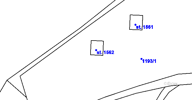Parcela st. 1562 v KÚ Nové Město nad Metují, Katastrální mapa