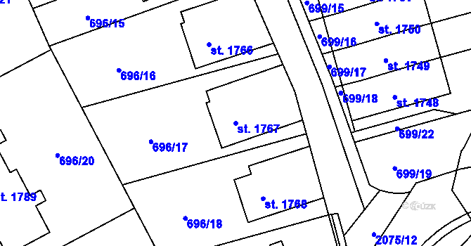 Parcela st. 1767 v KÚ Nové Město nad Metují, Katastrální mapa