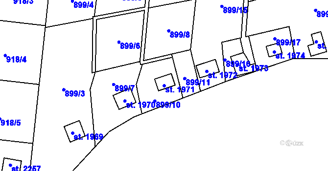 Parcela st. 1971 v KÚ Nové Město nad Metují, Katastrální mapa