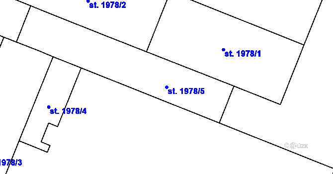 Parcela st. 1978/5 v KÚ Nové Město nad Metují, Katastrální mapa