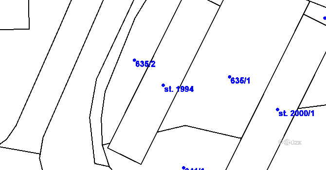 Parcela st. 1994 v KÚ Nové Město nad Metují, Katastrální mapa