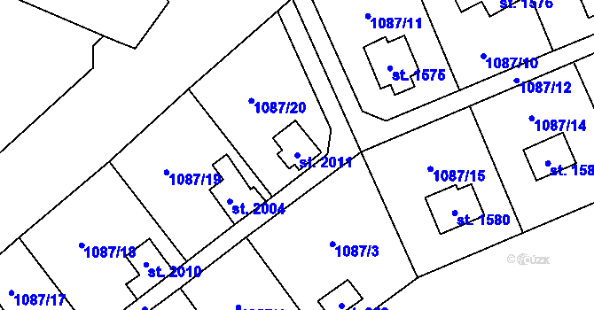 Parcela st. 2011 v KÚ Nové Město nad Metují, Katastrální mapa