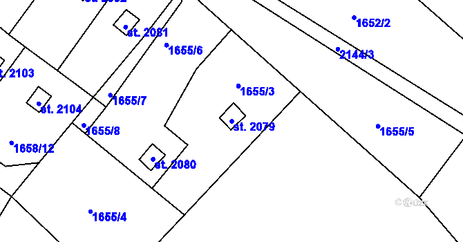 Parcela st. 2079 v KÚ Nové Město nad Metují, Katastrální mapa
