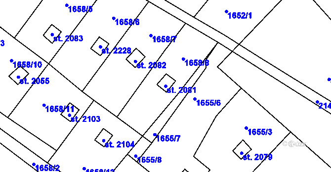 Parcela st. 2081 v KÚ Nové Město nad Metují, Katastrální mapa