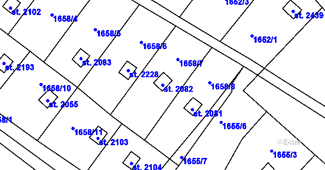 Parcela st. 2082 v KÚ Nové Město nad Metují, Katastrální mapa