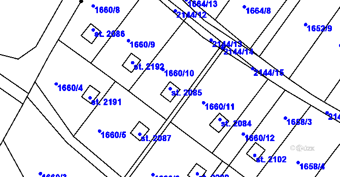 Parcela st. 2085 v KÚ Nové Město nad Metují, Katastrální mapa