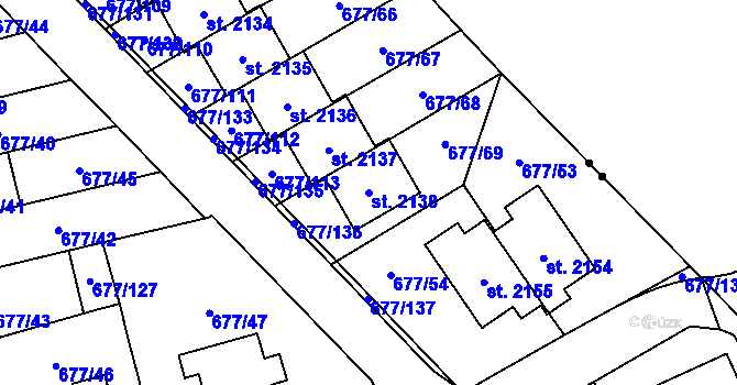Parcela st. 2138 v KÚ Nové Město nad Metují, Katastrální mapa
