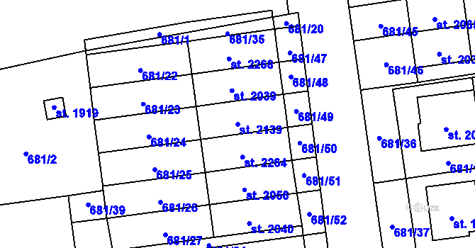 Parcela st. 2139 v KÚ Nové Město nad Metují, Katastrální mapa