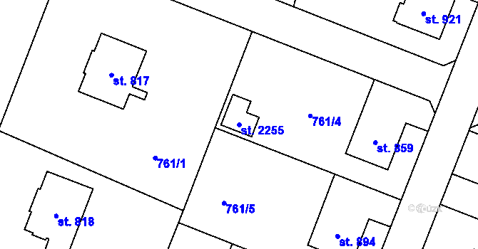 Parcela st. 2255 v KÚ Nové Město nad Metují, Katastrální mapa
