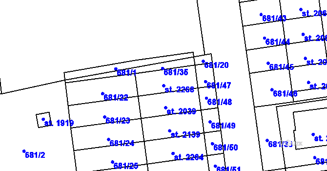 Parcela st. 2268 v KÚ Nové Město nad Metují, Katastrální mapa