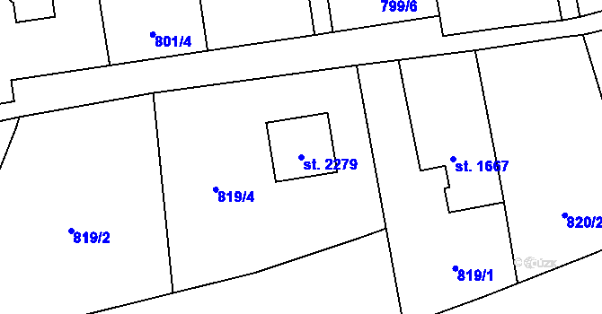 Parcela st. 2279 v KÚ Nové Město nad Metují, Katastrální mapa