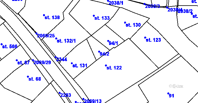 Parcela st. 94/2 v KÚ Nové Město nad Metují, Katastrální mapa
