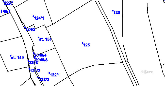 Parcela st. 125 v KÚ Nové Město nad Metují, Katastrální mapa